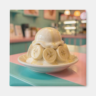 Imã Resin Banana Sundae | Retro Ice Cream Shop