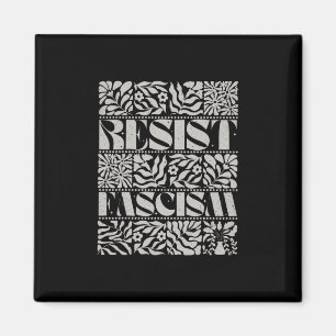 Imã Resista ao Fascismo Boho Floral Sutil Anti Trump S