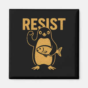 Imã Resista Pinguim Rebelde Protesta Contra Resistênci