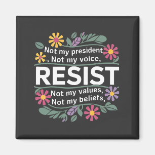 Imã Resistência a Protesto Botânico Floral Anti-Trump