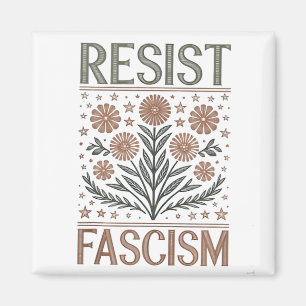 Imã Resistência ao fascismo Transgênero Floral LGBTQ A
