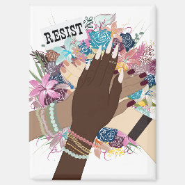 Imã Resistir Juntos - Arte Flaoral Feminista