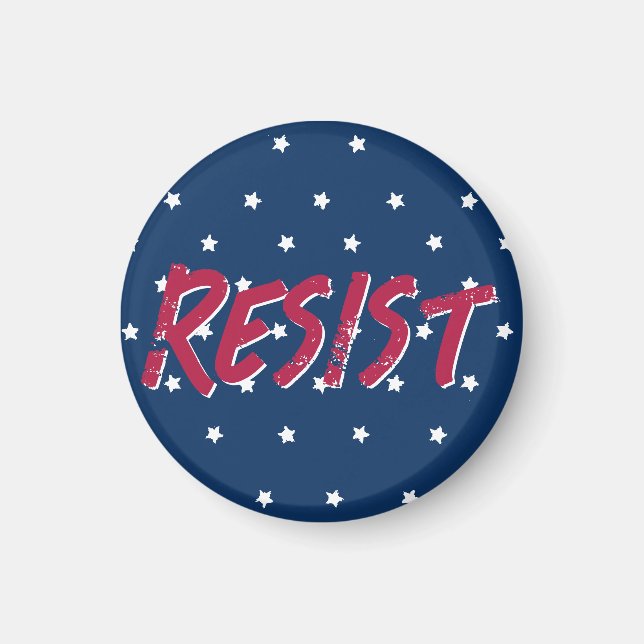 Imã Resistir Resistência Vermelha e Azul Bandeira Core (Frente)