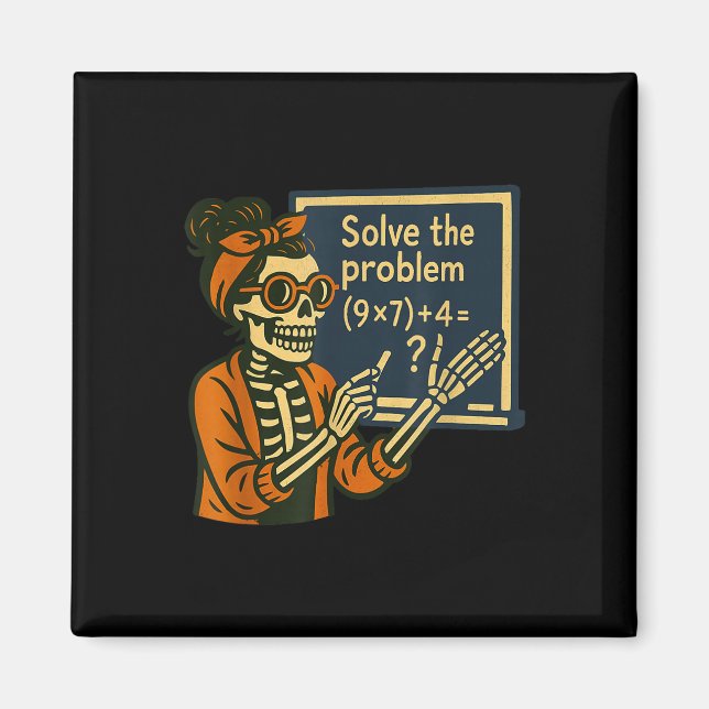 Imã Resolva O Problema 9x7+4 67 Meme Seis Sete Esquele (Frente)