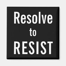 Imã Resolver para RESIST, texto branco em negrito no í