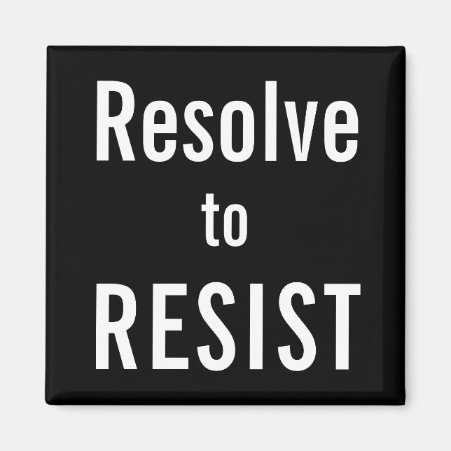Imã Resolver para RESIST, texto branco em negrito no í (Frente)