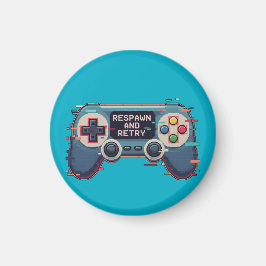 Imã Respawn and Retry - Retro Gaming Glitch Art