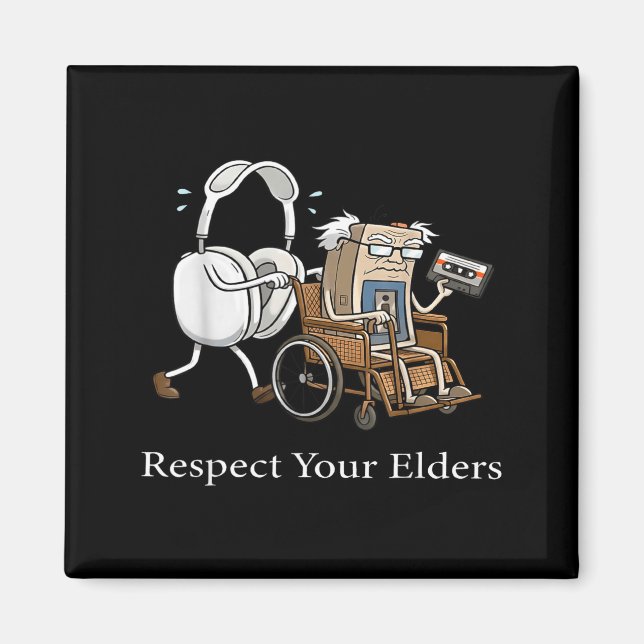 Imã Respect Your Elders Retro Gaming Funny Gamer Contr (Frente)