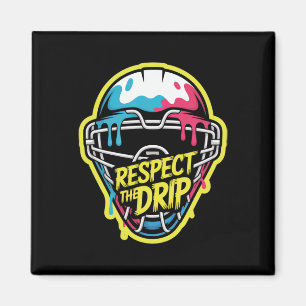 Imã Respeite A Máscara De Goleiro De Hóquei Drip Hóque