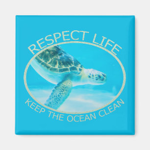 Imã Respeite a vida, mantenha o oceano limpo