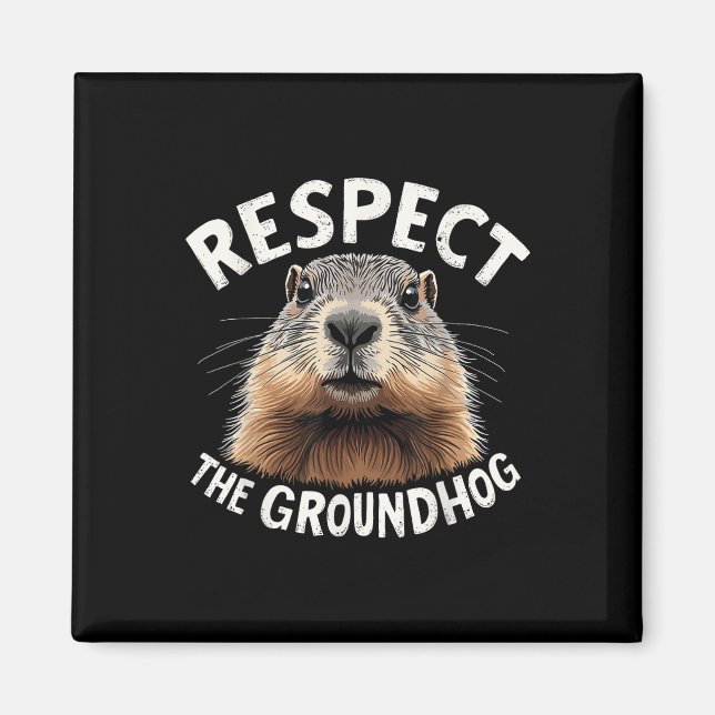 Imã Respeite O Dia De Celebração De Groundhog Com (Frente)