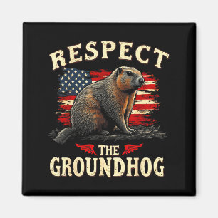 Imã Respeite O Dia Do Groundhog Feliz Dia Do Groundhog