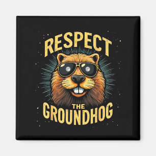 Imã Respeite O Dia Do Groundhog Feliz Dia Do Groundhog