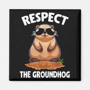 Imã Respeite O Groundhog Amante Do Groundhog Feliz Gro