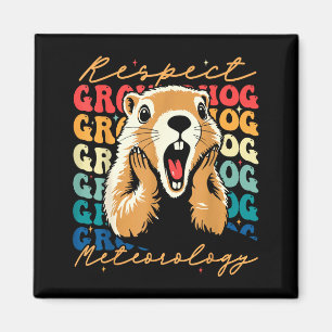 Imã Respeite O Groundhog Engraçado Woodchuck Homens Mu