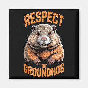Imã Respeite O Groundhog Punxsutawney Phil Engraçado H