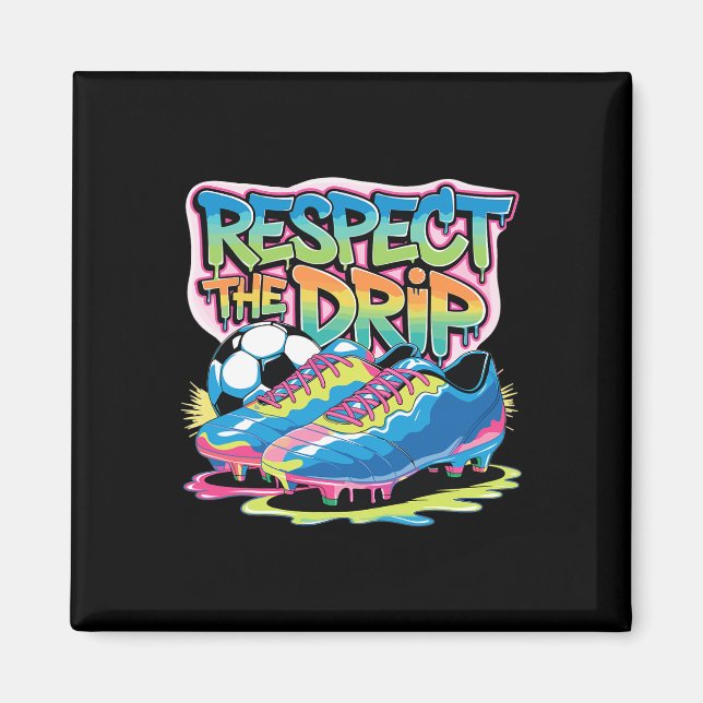 Imã Respeite O Sorvete De Futebol Drip Com Granulado (Frente)