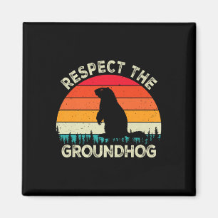Imã Respeite Os Roedores Do Dia Da Marmota Cute Retro