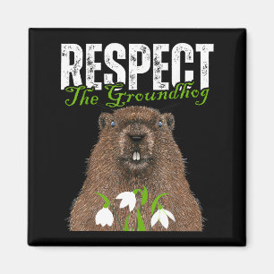 Imã Respeito Vintage Ao Groundhog Engraçado Dia do Gro