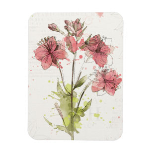 Ímã Respingo cor-de-rosa escuro floral