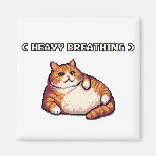 Imã Respiração intensa arte de "pixel" de gato gordo