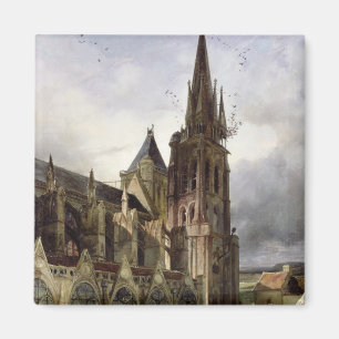 Imã Restaurando a igreja da abadia de St Denis em 1833