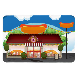 Ímã Restaurante de Fast Food Cartoon