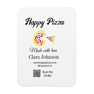 Ímã Restaurante de pizza café pizzaria digitalize códi