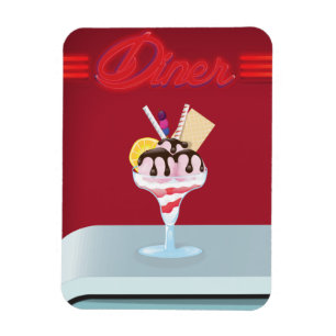 Ímã Restaurante de sorvetes Vintage Diner.