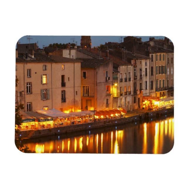 Ímã Restaurantes ao longo do rio Herault. L'Herault (Horizontal)