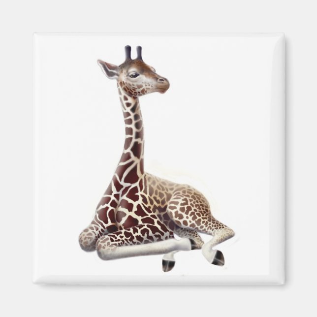 Imã Resting Giraffe Magnet (Frente)