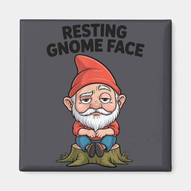 Imã Resting Gnome Face Cute Funny Christmas Kawaii Car (Frente)