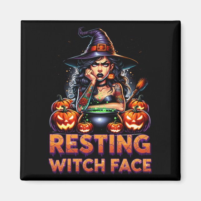 Imã Resting Witch Face Funny Sarcastic Halloween Rude  (Frente)