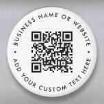 Imã Resumo Simples e Limpo do Código QR<br><div class="desc">Um simples modelo de ímã de código QR branco personalizado num estilo minimalista moderno que pode ser facilmente atualizado com o seu código QR,  nome comercial ou Web site e texto personalizado,  por exemplo. digitalize-me para...  #QRcode #magnet #business</div>