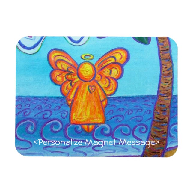 Ímã Retângulo Personalizado de Arte de Anjo Guardião (Horizontal)