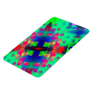 Ímã Retângulos coloridos com orifício, soltos no centr
