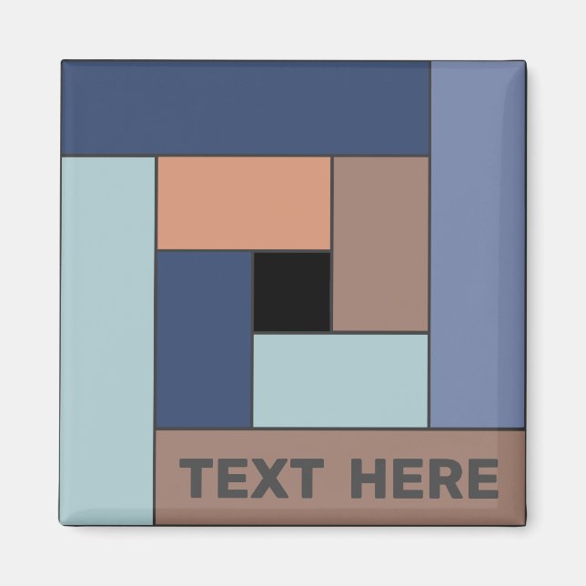 Imã Retângulos geométricos (ver3) com qualquer ímã de  (Frente)