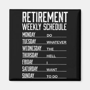 Imã Retirada Semanal Agendamento Engraçado Aposentado
