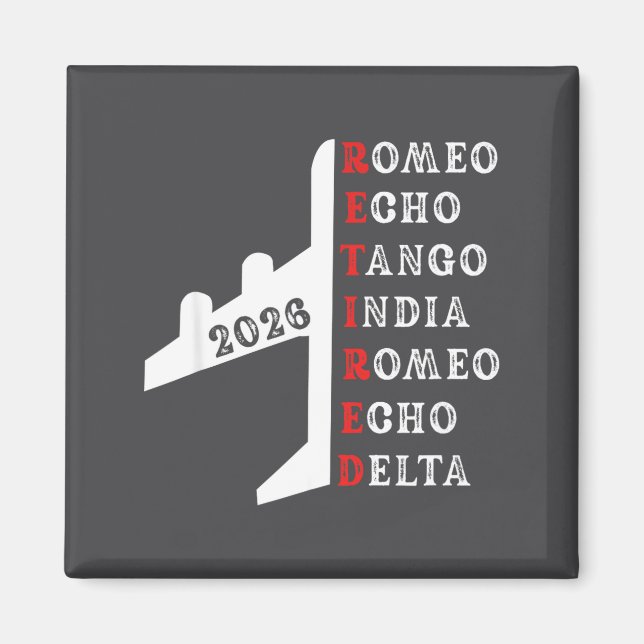 Imã Retired Lot 2026 Phonetic Alphabet Retirement Gift (Frente)