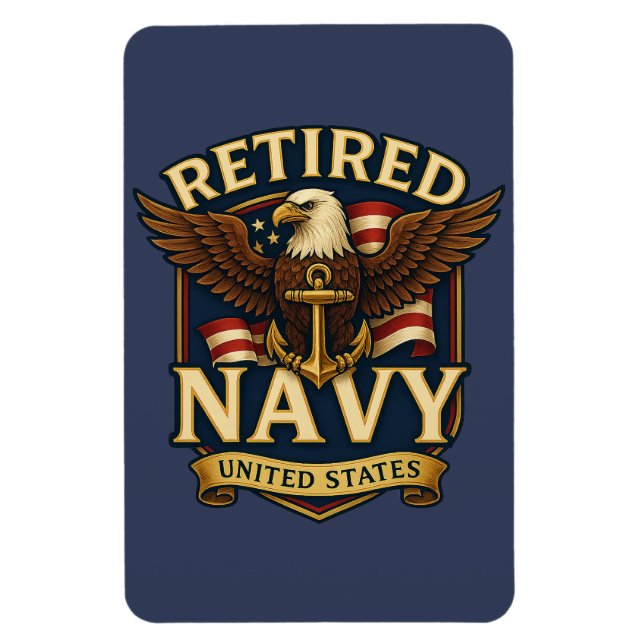 Ímã Retired Navy Eagle (Vertical)