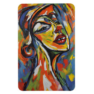 Ímã Retrato Abstrato Negrito - Arte Expressionista