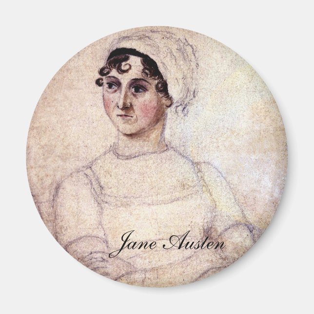 Imã Retrato antigo de Jane Austen (Frente)