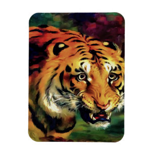 Ímã Retrato Artístico Snarling Tiger