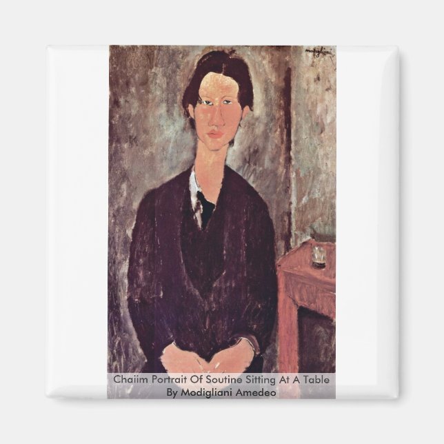 Imã Retrato Chaiim De Soutine Sentado Em Uma Mesa (Frente)