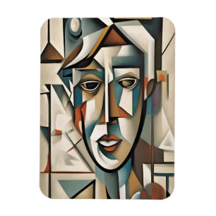 Ímã Retrato Cubista Moderno - Abstrato Art