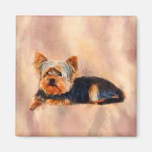 Imã Retrato da aguarela da arte do cão do yorkshire