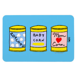 Ímã Retrato da família Engraçado Corny Cartoon Mãe Pai