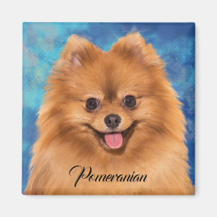 Imã Retrato da Pomerânia no Abstrato Magnet