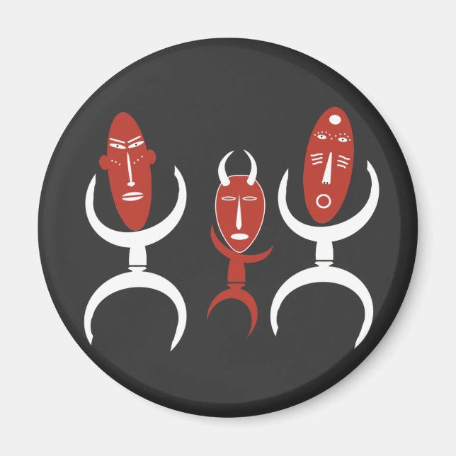 Imã retrato de abstrato africano (Frente)