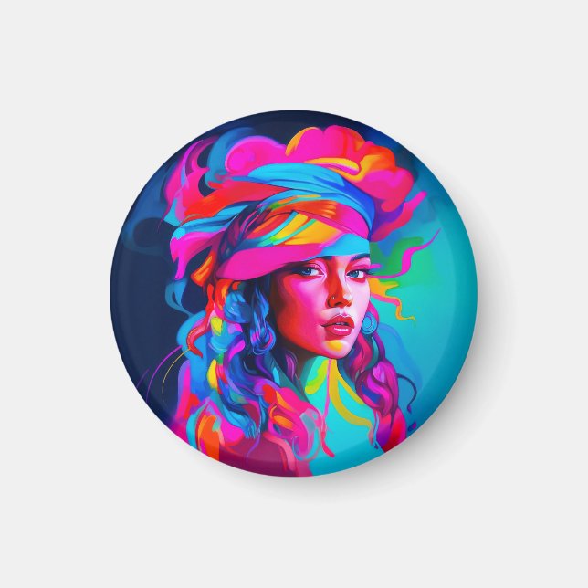 Imã Retrato de Abstrato vibrante (Frente)